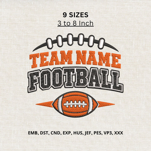 Team Name Football Machine Embroidery Design – Custom Football Team Sports Embroidery File Embroidery/Applique DESIGNS PatternFeed8 