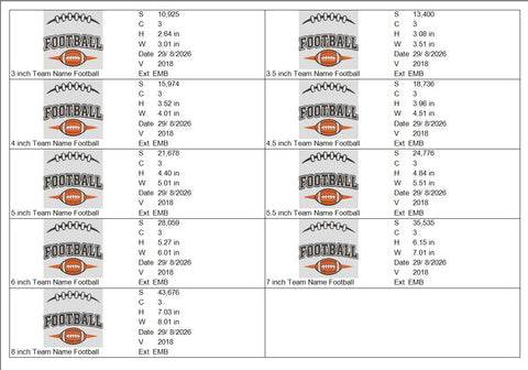 Team Name Football Machine Embroidery Design – Custom Football Team Sports Embroidery File Embroidery/Applique DESIGNS PatternFeed8 