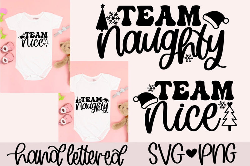 Team nice SVG, Team naughty SVG SVG AnitaAlyiaLettering 