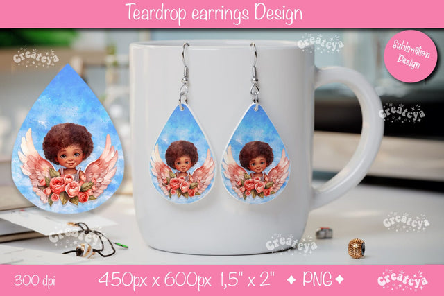 Teardrop Angel Design – Valentine’s Day Sublimation PNG Sublimation Createya Design 