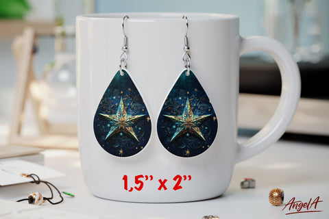 Teardrop Earring sublimation bundle / Christmas star Sublimation Angelina Semenova 