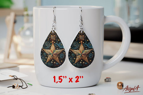Teardrop Earring sublimation bundle / Christmas star Sublimation Angelina Semenova 