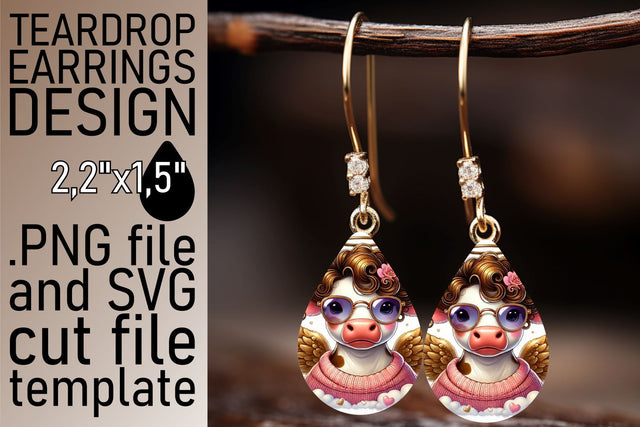 Teardrop earrings design, crisp and clear PNG available! , Valentines Sublimation afrosvg 