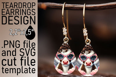 Teardrop earrings design, crisp and clear sublimation! , Valentines Sublimation afrosvg 