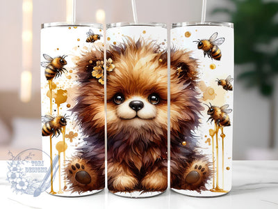 Teddy Bear 20oz Skinny Tumbler, Baby Bear Tumbler Png, Straight & Tapered Tumbler Wrap, Instant Digital Download Sublimation ToriDesigns 