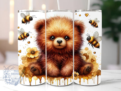 Teddy Bear 20oz Skinny Tumbler, Baby Bear Tumbler Png, Straight & Tapered Tumbler Wrap, Instant Digital Download Sublimation ToriDesigns 