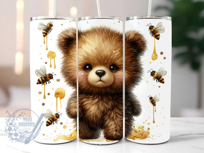 Teddy Bear 20oz Skinny Tumbler, Baby Bear Tumbler Png, Straight & Tapered Tumbler Wrap, Instant Digital Download Sublimation ToriDesigns 