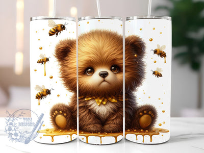 Teddy Bear 20oz Skinny Tumbler, Baby Bear Tumbler Png, Straight & Tapered Tumbler Wrap, Instant Digital Download Sublimation ToriDesigns 