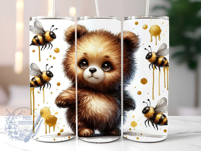Teddy Bear 20oz Skinny Tumbler, Baby Bear Tumbler Png, Straight & Tapered Tumbler Wrap, Instant Digital Download Sublimation ToriDesigns 
