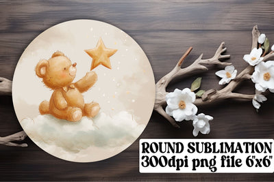 Teddy Bear Car Coaster Set with Art Prints Sublimation afrosvg 