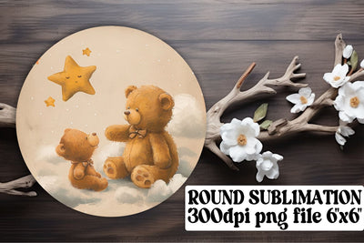 Teddy Bear Car Coaster Set with Artwork Sublimation afrosvg 