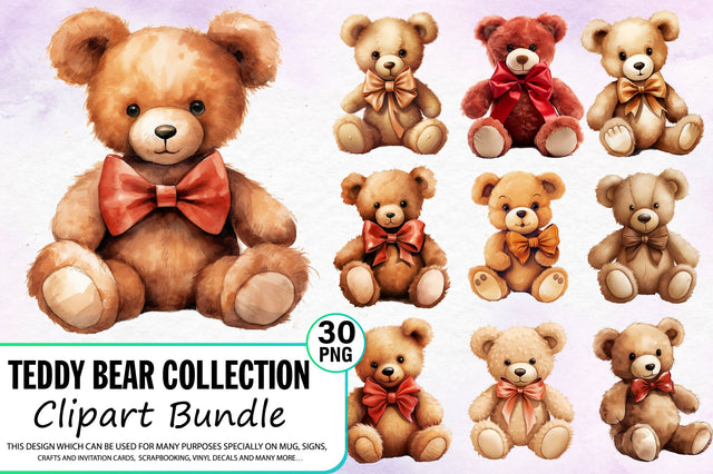 Teddy Bear Clipart Bundle Sublimation Regulrcrative 
