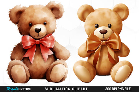 Teddy Bear Clipart Bundle Sublimation Regulrcrative 