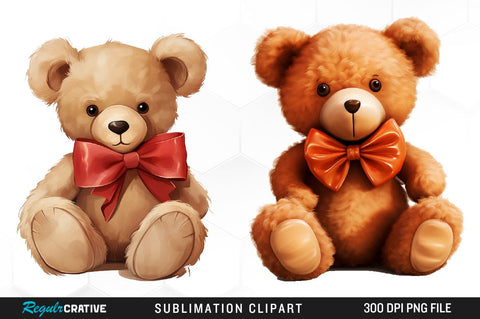 Teddy Bear Clipart Bundle Sublimation Regulrcrative 