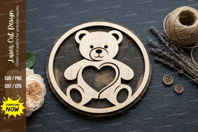 Teddy Bear Frame laser Cut svg Cutting file SVG Regulrcrative 