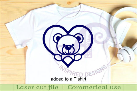 Teddy bear heart wall sign, SVG file. vector signs SVG APInspireddesigns 