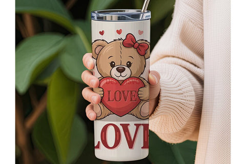 Teddy Bear Love 20oz Tumbler Wrap Sublimation DesignSVG 