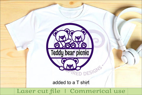 Teddy bear name sign design for laser cutting SVG APInspireddesigns 