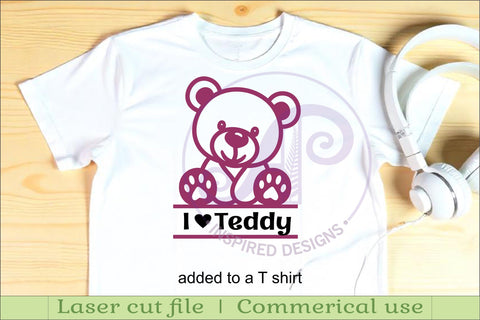 Teddy bear name sign svg laser cut file SVG APInspireddesigns 