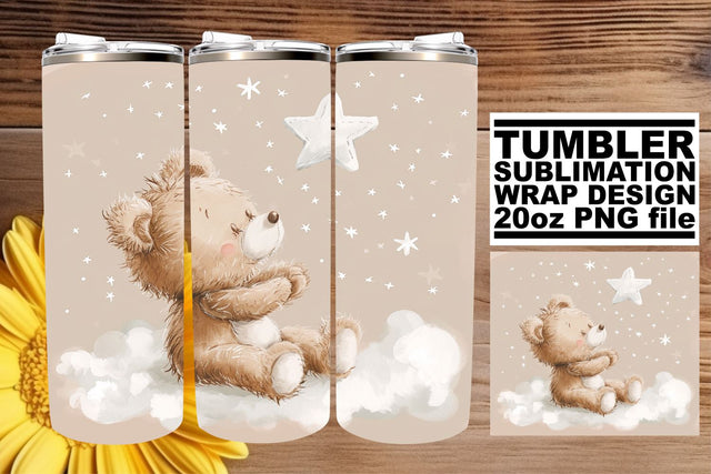 Teddy Bear Nursery Art Sublimation for Tumblers Sublimation afrosvg 