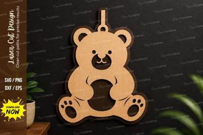 Teddy Bear Ornament Laser Cut Svg Design SVG Regulrcrative 
