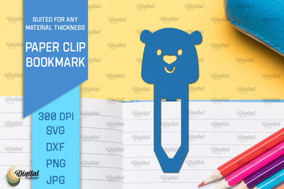 Teddy Bear Paper Clip Bookmark. Bookmark Clip Template SVG SVG Evgenyia Guschina 