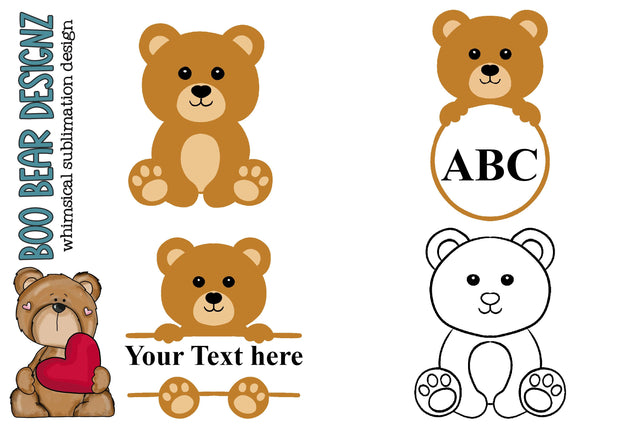 Teddy Bear Svg Sublimation Boo Bear Designz 