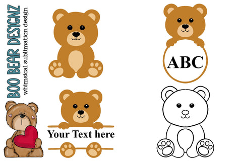 Teddy Bear Svg Sublimation Boo Bear Designz 