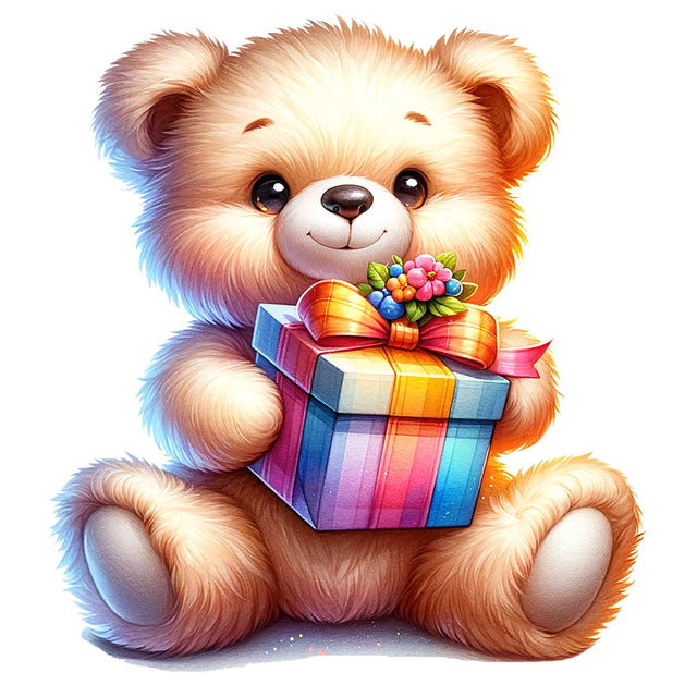 Teddy Bear with Gift Box,Illustrator Clipart,Quotes and Sayings,Food & Drink,On Sale, Print & Cut Sublimation Newmockups 