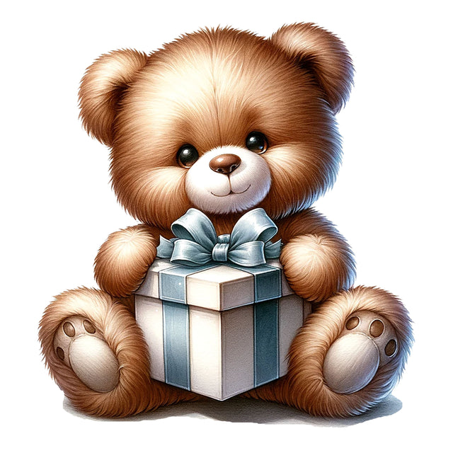 Teddy Bear with Gift Box,Illustrator Clipart,Quotes and Sayings,Food & Drink,On Sale, Print & Cut Sublimation Newmockups 