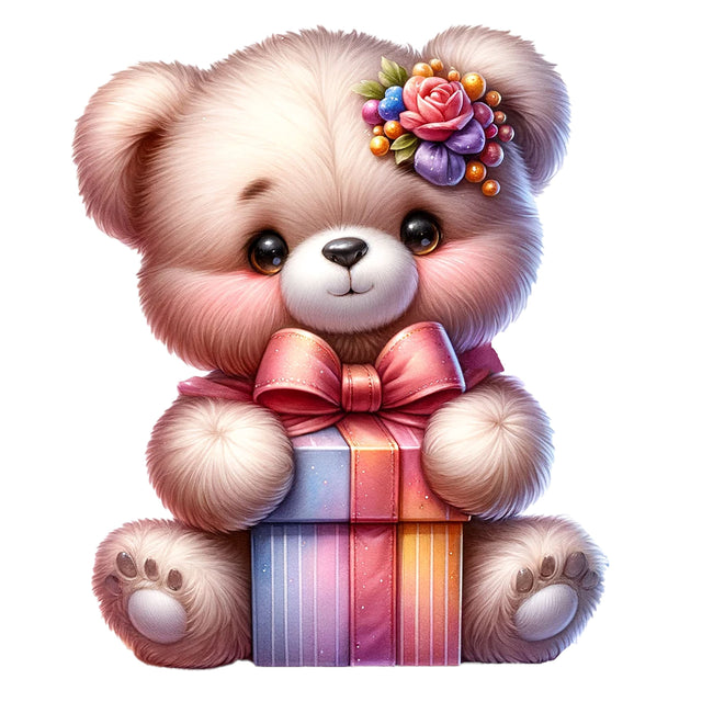 Teddy Bear with Gift Box,Illustrator Clipart,Quotes and Sayings,Food & Drink,On Sale, Print & Cut Sublimation Newmockups 