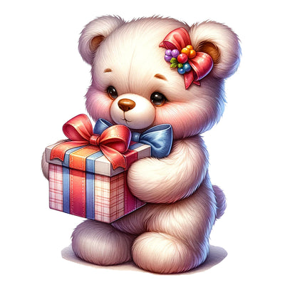 Teddy Bear with Gift Box,Illustrator Clipart,Quotes and Sayings,Food & Drink,On Sale, Print & Cut Sublimation Newmockups 