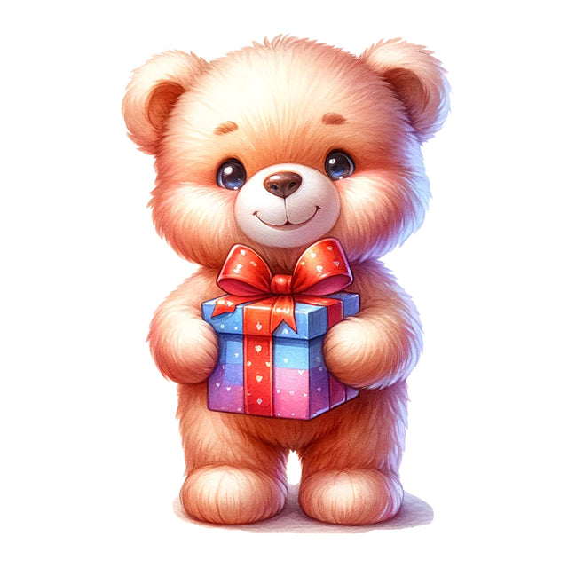 Teddy Bear with Gift Box,Illustrator Clipart,Quotes and Sayings,Food & Drink,On Sale, Print & Cut Sublimation Newmockups 