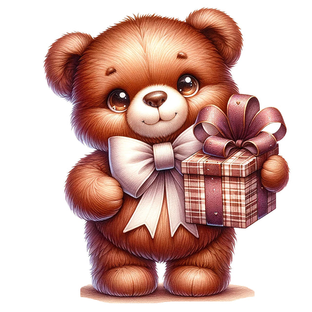 Teddy Bear with Gift Box,Illustrator Clipart,Quotes and Sayings,Food & Drink,On Sale, Print & Cut Sublimation Newmockups 