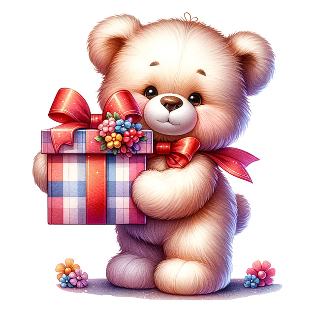 Teddy Bear with Gift Box,Illustrator Clipart,Quotes and Sayings,Food & Drink,On Sale, Print & Cut Sublimation Newmockups 