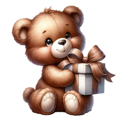 Teddy Bear with Gift Box,Illustrator Clipart,Quotes and Sayings,Food & Drink,On Sale, Print & Cut Sublimation Newmockups 