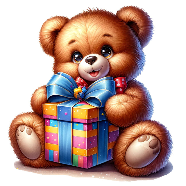 Teddy Bear with Gift Box,Illustrator Clipart,Quotes and Sayings,Food & Drink,On Sale, Print & Cut Sublimation Newmockups 