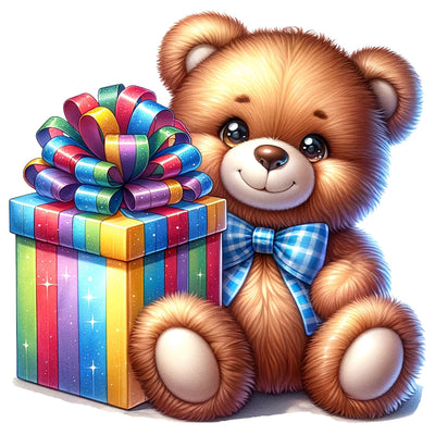 Teddy Bear with Gift Box,Illustrator Clipart,Quotes and Sayings,Food & Drink,On Sale, Print & Cut SVG Newmockups 