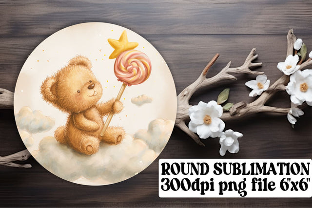 Teddy's Sublimation Art Delights in Circles Sublimation afrosvg 