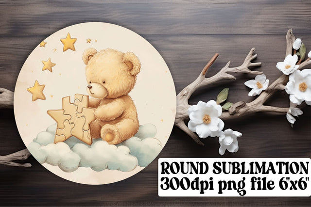 Teddy's Watercolor Charm Delights Sublimation afrosvg 