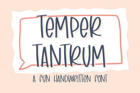 Temper Tantrum, A Fun Handwritten Font Font Designing Digitals 