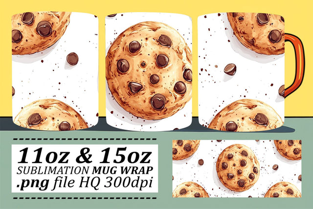 Tempting Treats Mug Wrap with Watercolor Patterns Sublimation afrosvg 