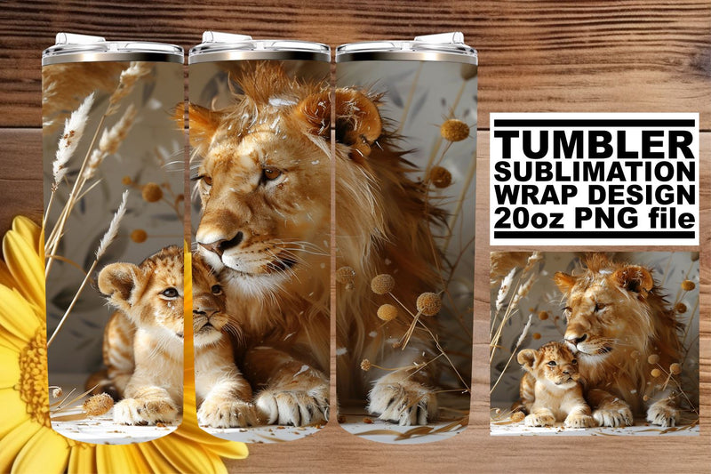 Tender Mom & Baby Animal Tumbler Wrap: Mother's Bliss Sublimation afrosvg 