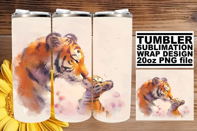 Tender Mom & Cub Tumbler: Mother's Day Joy Sublimation afrosvg 