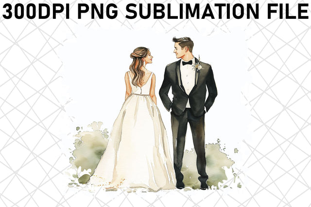 Tender Tenderness: Watercolor Marriage Elements Sublimation afrosvg 