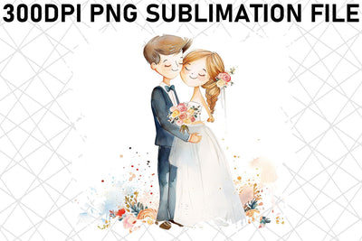 Tender Treasures: Watercolor Marriage Graphics Sublimation afrosvg 