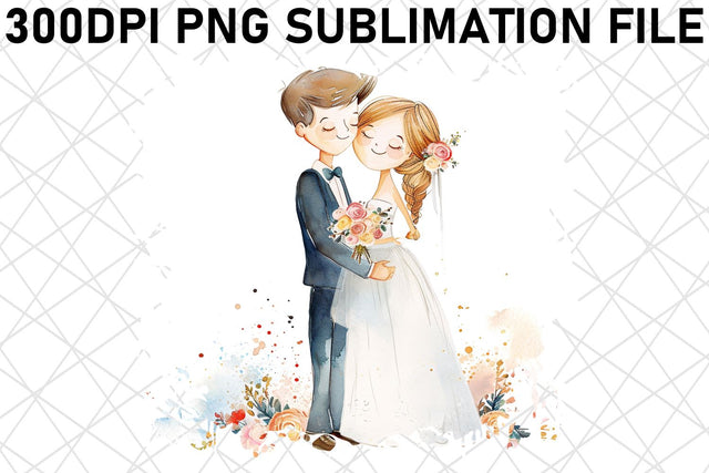 Tender Treasures: Watercolor Marriage Graphics Sublimation afrosvg 