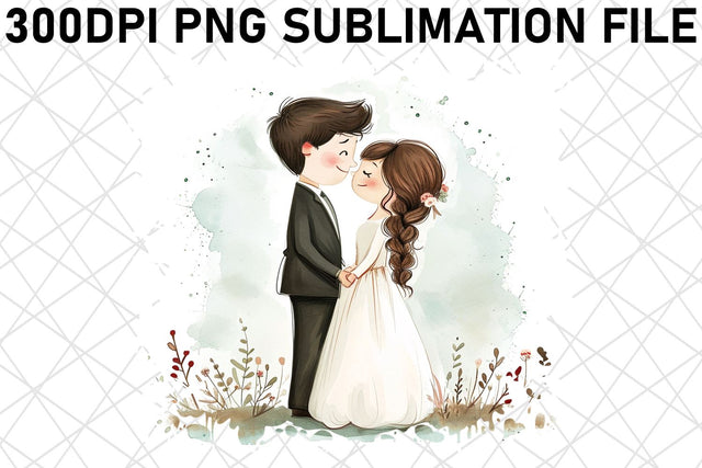 Tender Tributes: Watercolor Marriage Graphics Sublimation afrosvg 