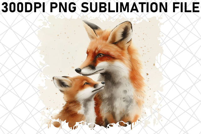 Tender Watercolor Animal Mom & Baby Sublimation Sublimation afrosvg 