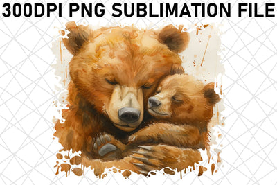 Tender Watercolor Mom & Baby Animal Sublimation Sublimation afrosvg 